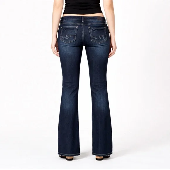 Silver Jeans Suki Slim Boot Jeans Womens 30x31 Dark Wash Mid Rise Stretch - Picture 3 of 8